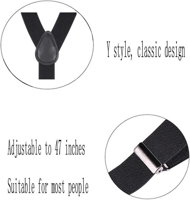AMPIL Store Black Suspenders for Men and Women Adjustable Suspender Elastic 1 inch Wide with Heavy Duty Clips - Image 3